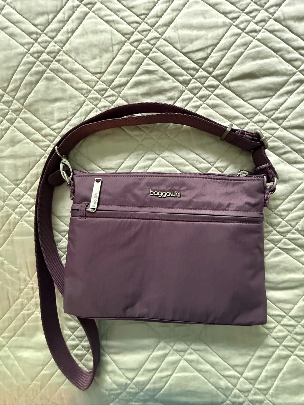 Baggallini Plum Nylon Crossbody Bag